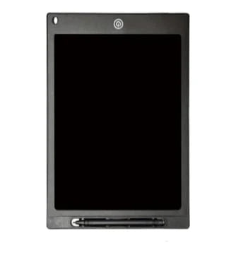 Black electronic writing pad with stylus