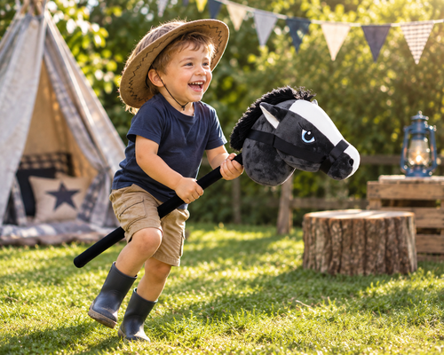 Kids Hobby Horse or Unicorn with Galloping Neighing Sounds